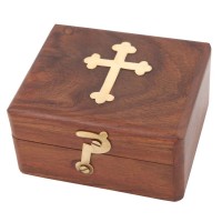 Relikviár drevený s mosadznými prvkami 05