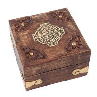 Relikviár drevený s mosadznými prvkami 06