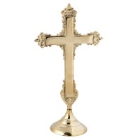 Kríž mosadzný gravírovaný leštený