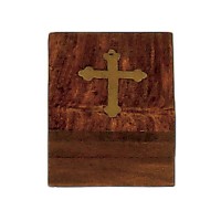 Relikviár drevený s mosadzným krížom 04