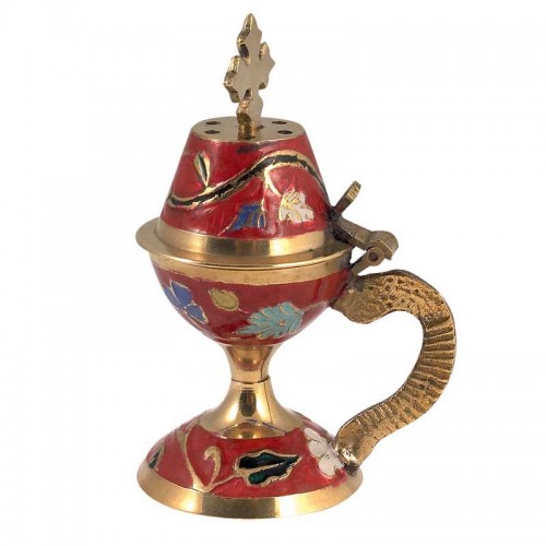 Multicoloured brass censer