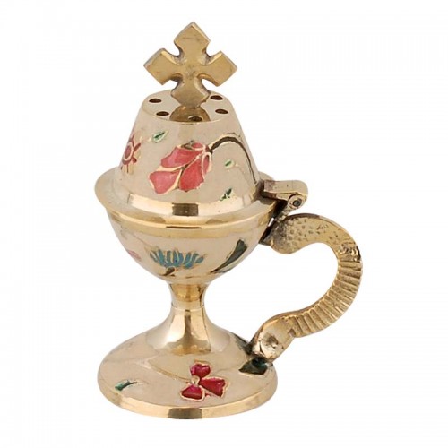 Multicoloured brass censer