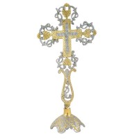 Kríž dvojfarebný (mosadz nikel) gravírovaný vyrezávaný