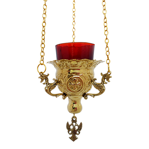 Gold plated chain lantern 14