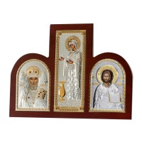 Strieborný triptych - sada ikon, vzor 1