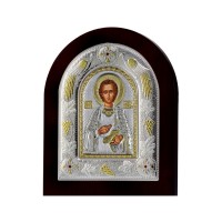 Srtieborná ikona - Sv. Panteleimon, vzor 2