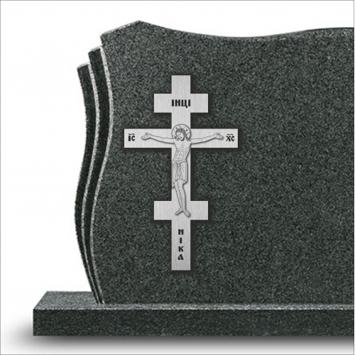 Stainless steel grave cross - engraved, double layer, model 1