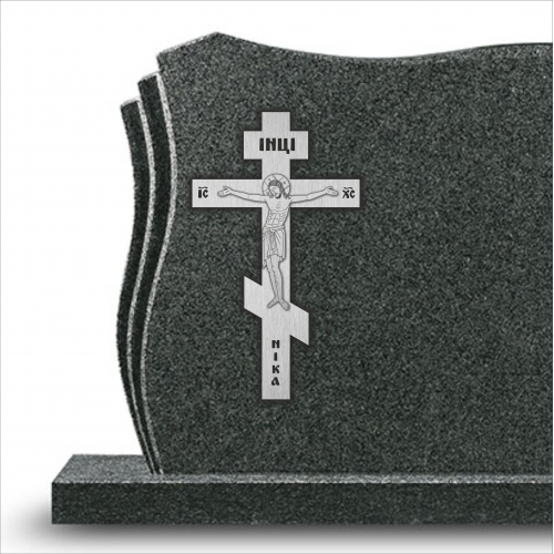 Stainless steel grave cross - engraved, double layer, model 2