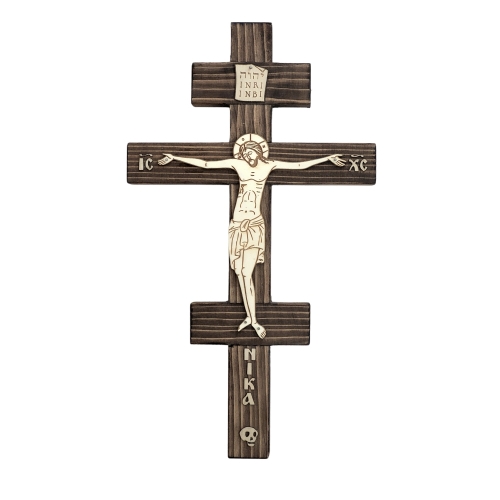 Wooden cross, model 1, Greek-Catholic