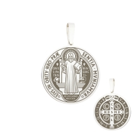 Medailónik "medaila sv. Benedikta", strieborný