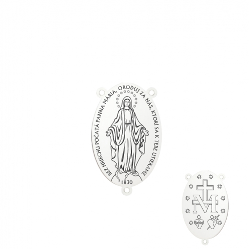 Medallion "Miracle medal", silver for rosary, model 2