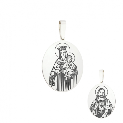 Medallion "Carmelite Scapular", silver oval, model 2