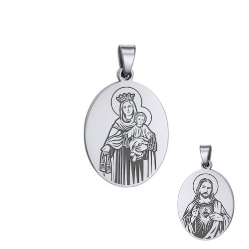 Medallion "Carmelite Scapular", steel oval, pattern 2