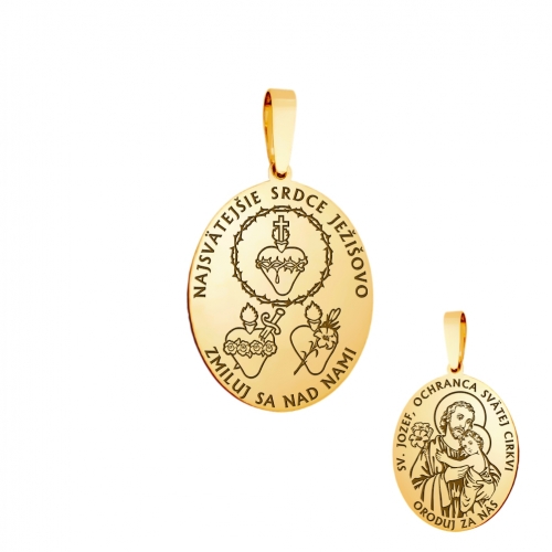 Medallion "Scapular of St. Joseph", gold (oval)