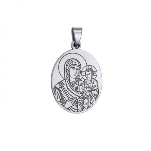 Medallion "The Mother of God of Klokočov from Nižná Rybnica", steel (oval)