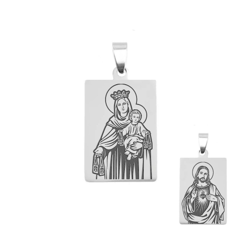 Medallion "Carmelite Scapular", steel rectangle, model 2