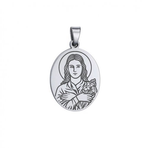 Medallion "St. Maria Goretti", steel (oval)