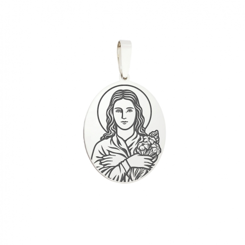 Medallion "St. Maria Goretti", silver (oval)