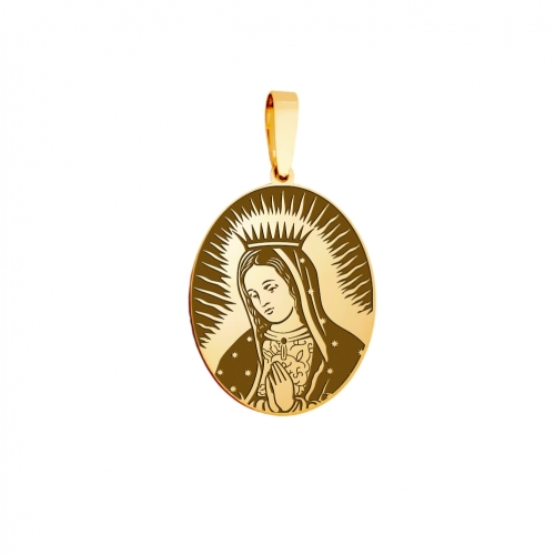 Medallion "Our Lady of Guadalupe", gold (oval), model 2