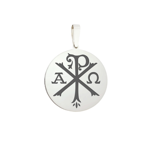 Medallion "Kristogram", silver (circle)