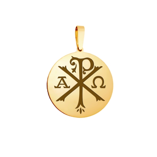 Medallion "Kristogram", gold (circle)