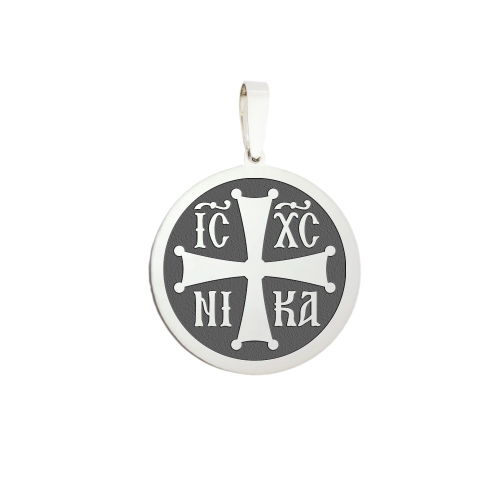 Medallion "IC XC NIKA", silver (circle), model 2