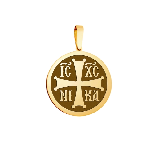 Medallion "IC XC NIKA", gold (circle), model 2