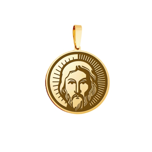 Locket "Jesus", gold (circle)