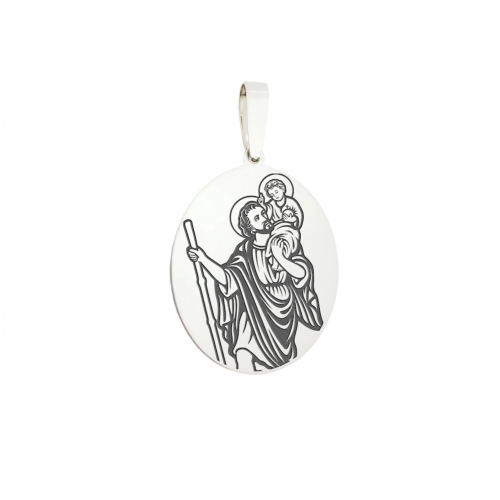 Medallion "St. Christopher", silver (oval)