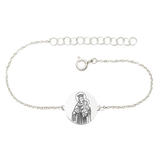 Bracelet with silver medallion "Our Lady of Mount Carmel (Scapular)", pattern 2