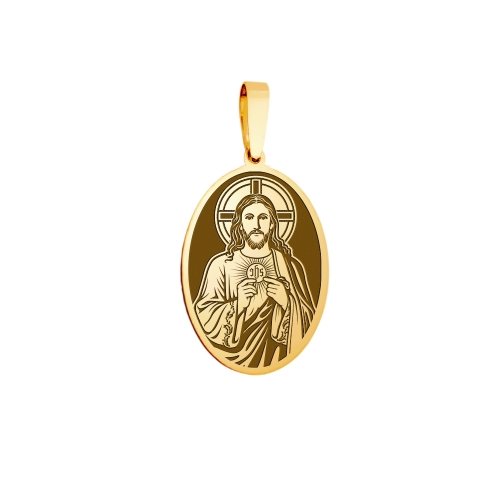 Medallion "Jesus with the Eucharist", gold, model 1 (oval)