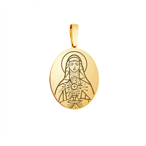 Medallion "St. Clare", gold (oval)