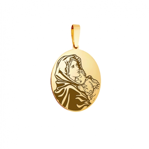 Medallion "Madonna and Child", gold (oval)