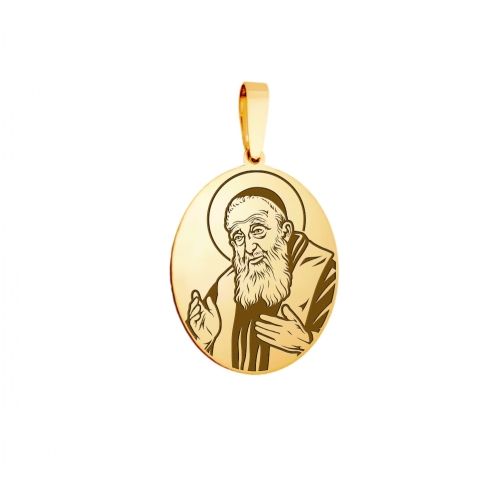 Medallion "St. Leopold Mandic", gold (oval)