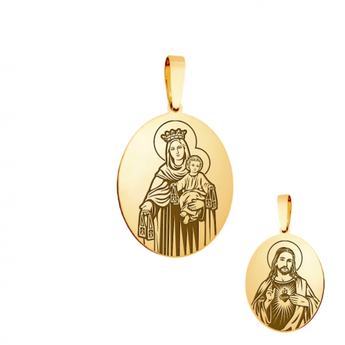 Medailon "Scapular", zlatý vzor 2 (oválný)