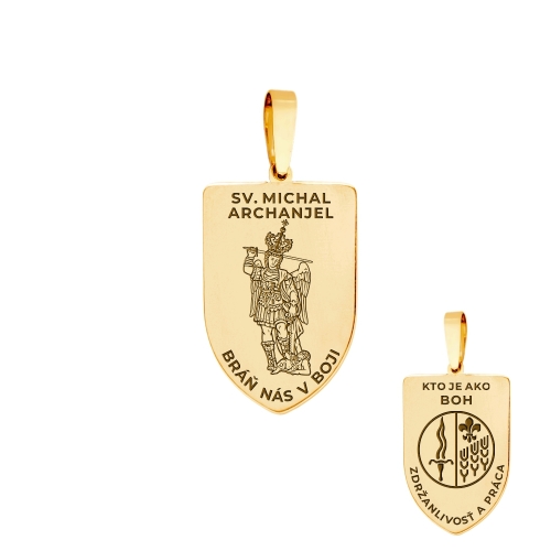 Medallion "Scapular of St. Michael", model 1, gold (oval)