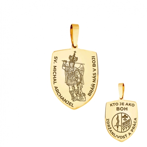 Medallion "Scapular of St. Michael", pattern 2, gold (oval)