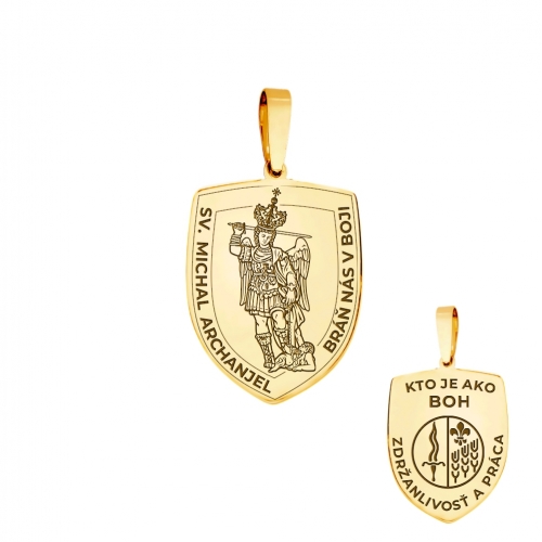 Medallion "Scapular of St. Michael", model 3, gold (oval)