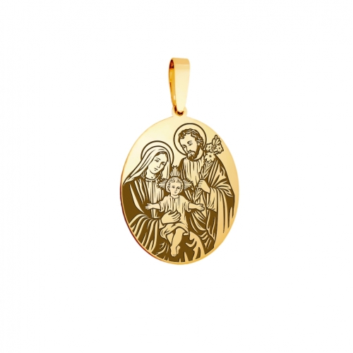 Medallion "Holy Family", gold (oval)