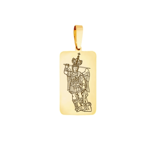 Medallion "Archangel Michael", gold rectangle, pattern 3