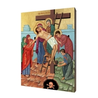 Ikona "Krížová cesta XIII. - Ježiša snímajú z kríža", pozlátená