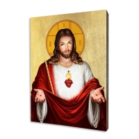 Ikona "Najsvätejšie Srdce Ježišovo ", pozlátená