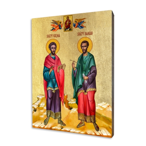 Icon "St. Cosmas and Damian", gilded