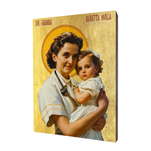 Icon "St. Gianna Beretta Molla", gilded