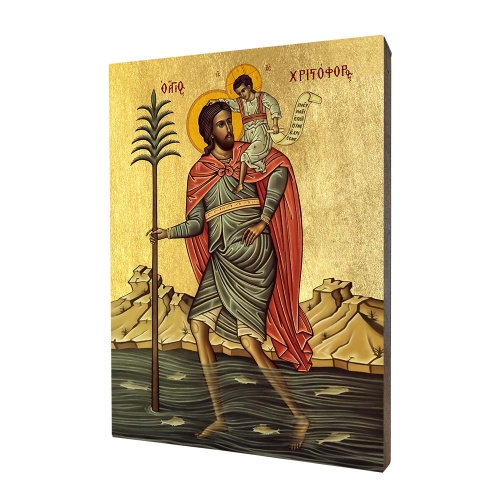 Icon "St. Christopher", gilded