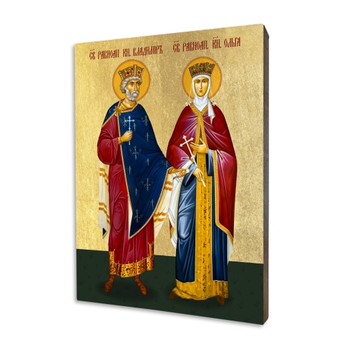 Ikona "Sv. Vladimír a Sv. Oľga", pozlátená