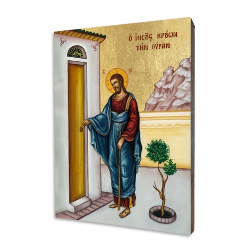 Icon "I am standing at the door and knocking", model 1, gilded