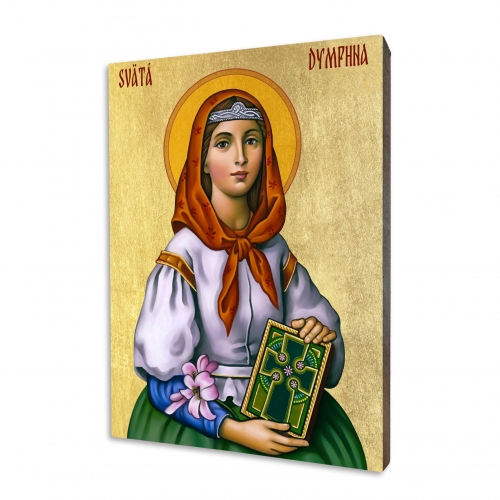 Icon "St. Dymphna", gilded