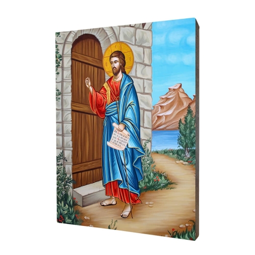 Icon "I am standing at the door and knocking", model 2, gilded