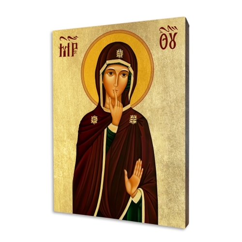 Icon "Virgin Mary - Mother of Silence", gilded